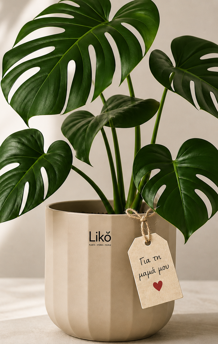 Monstera σε διακοσμητική γλάστρα έτοιμη για δώρο