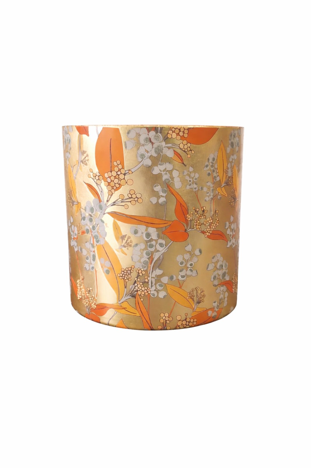 FIORA GOLD γυάλινο κασπώ floral σε χρυσή απόχρωση Φ25xΥ25 cm