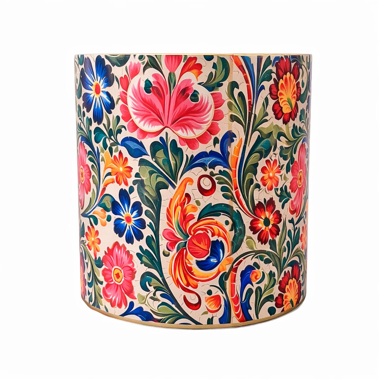 Κεραμική γλάστρα FIORA BLUE με πολύχρωμο floral σχέδιο Φ25xΥ25 cm